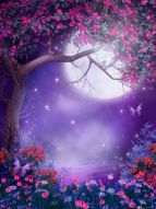 Фреска Цветущее дерево под луной