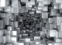 Фотообои 3D графика серые кубы