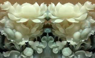 Фотообои 3D Белые цветы Будды