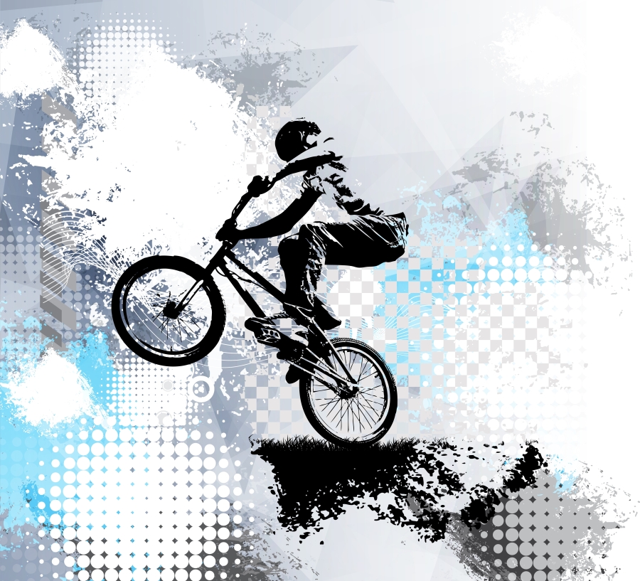 Картина на холсте Отпечаток велосипедиста, арт hd2348301