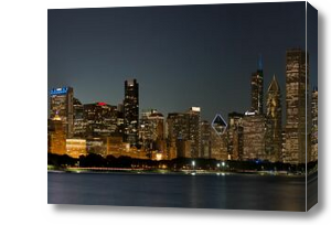 Картина Панорама ночного Чикаго
