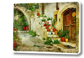Картина Цветочный дворик