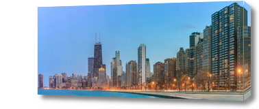 Картина Чикаго перед наступлением ночи
