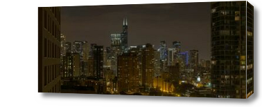 Картина Чикаго в свете ночных огней